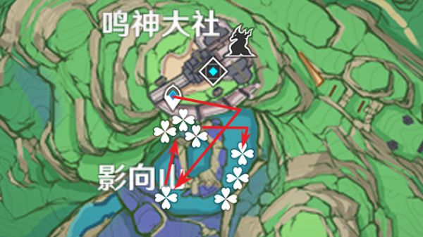 原神3.3绯樱绣球球采集路线是怎么样的