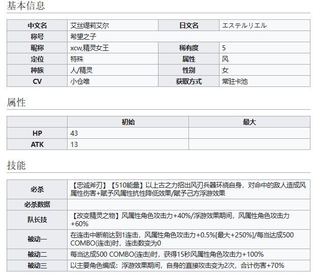 世界弹射物语希望之子艾丝缇莉艾尔有什么技能