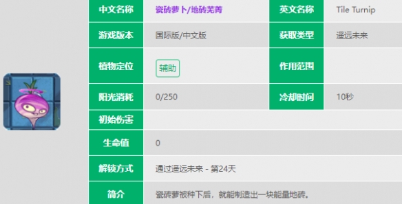 植物大战僵尸2瓷砖萝卜怎么样