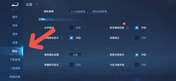 王者荣耀贵族显示开关在哪里